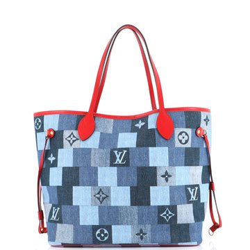 Louis Vuitton Neverfull Tote Damier and Monogram Patchwork Denim MM