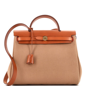 Hermes Herbag Zip Leather and Toile 31
