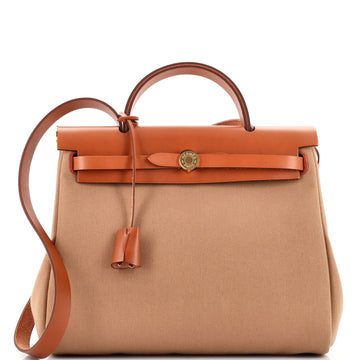 Hermes Herbag Zip Leather and Toile 31