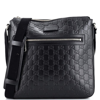 Gucci Signature Zip Messenger Bag Guccissima Leather Medium