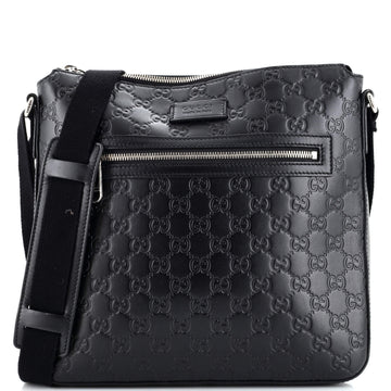 Gucci Signature Zip Messenger Bag Guccissima Leather Medium