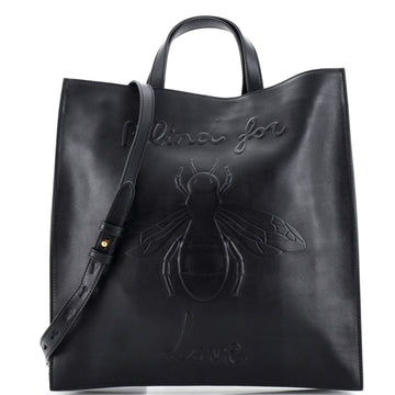 Gucci Convertible Open Tote Embossed Leather Tall