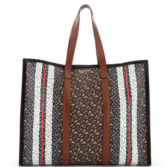 Burberry Open Tote Monogram E-Canvas Large
