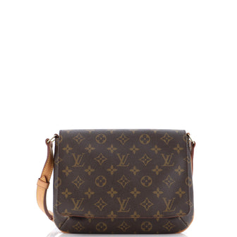 Louis Vuitton Musette Tango Handbag Monogram Canvas Brown 233431400