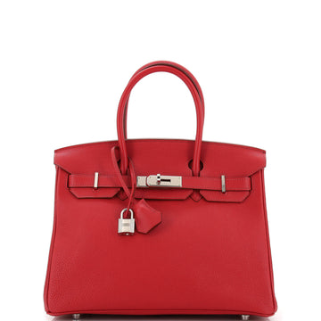 Hermes Birkin Handbag Red Vache Trekking with Palladium Hardware 30