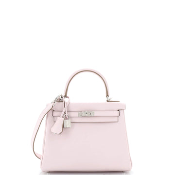 Hermes Kelly Handbag Purple Swift with Palladium Hardware 25