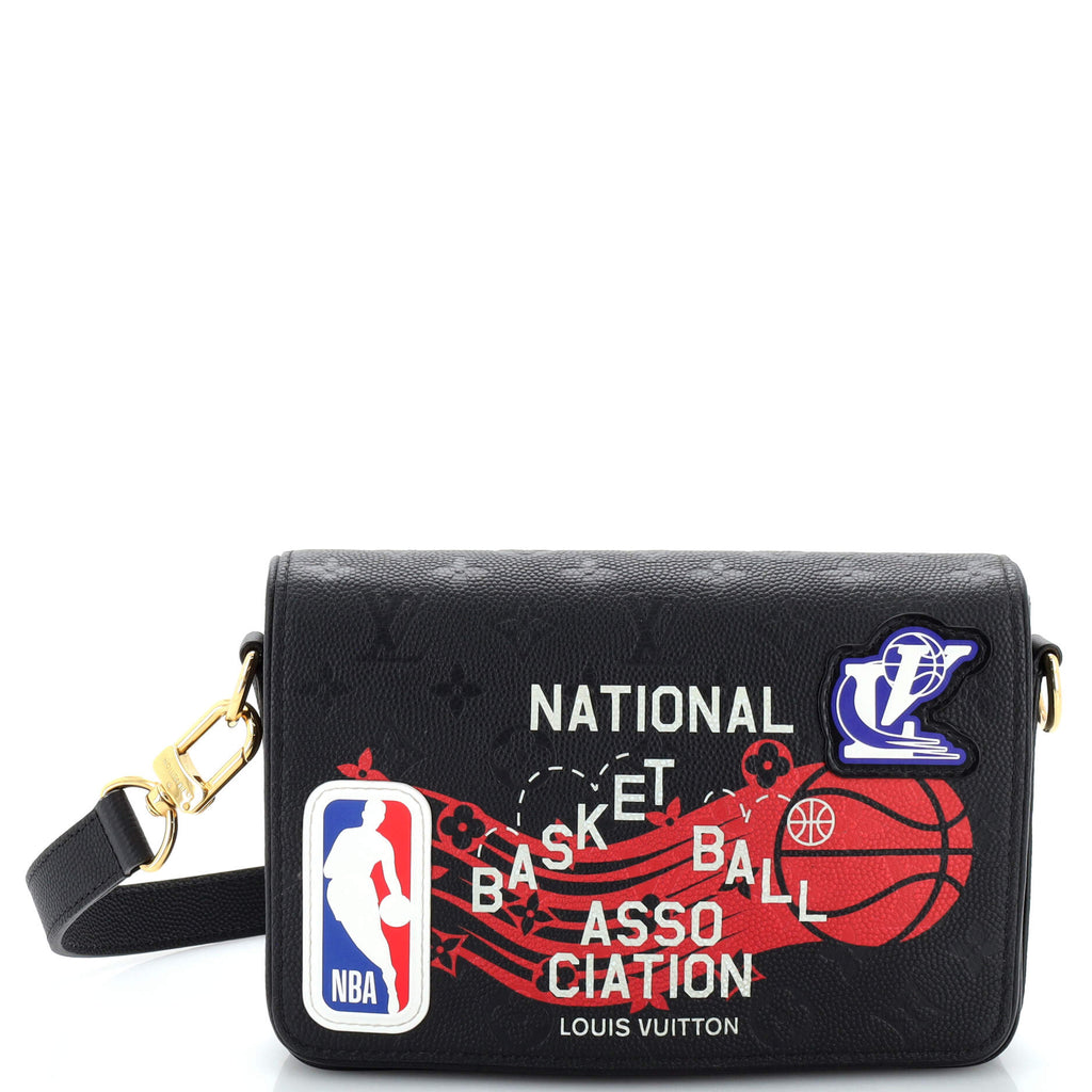 Louis Vuitton x NBA Studio Messenger Bag Printed Monogram Embossed Leather Black