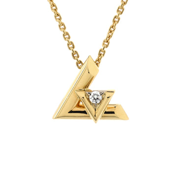 Louis Vuitton LV Volt One Pendant Necklace 18K Yellow Gold with Diamond Small