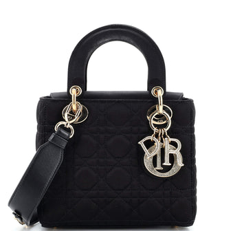 Christian Dior My ABCDior Lady Dior Bag Cannage Quilt Satin with Crystal Charms