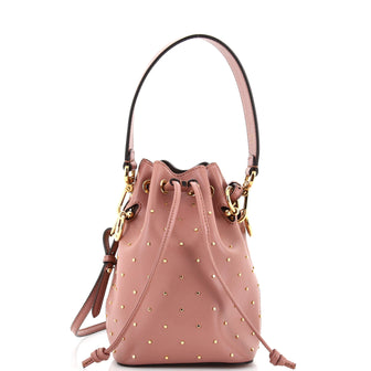 Fendi Mon Tresor Bucket Bag Studded Leather Mini