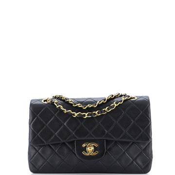 Chanel Vintage Classic Double Flap Bag Quilted Lambskin Small