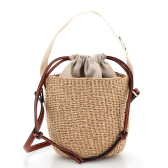 Chloe Woody Basket Tote Woven Raffia Small