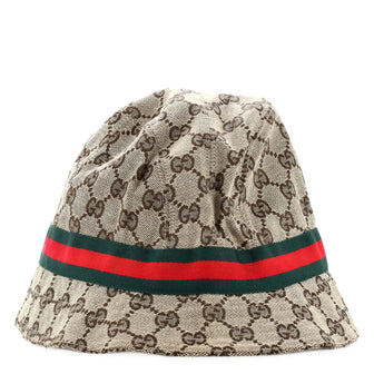 Gucci Web Bucket Hat GG Canvas