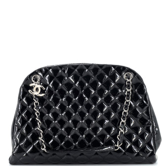 Chanel Just Mademoiselle Bag Quilted Patent Large