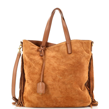 Saint Laurent Shopper Tote Suede with Studded Fringes Toy