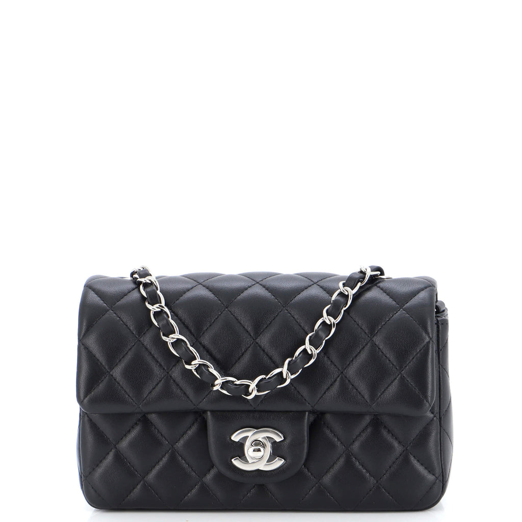 Chanel Classic Single Flap Bag Quilted Lambskin Mini Black 2335463