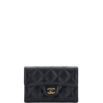 Chanel Classic Flap Card Case Quilted Caviar