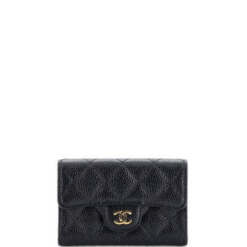 Chanel Classic Flap Card Case Quilted Caviar