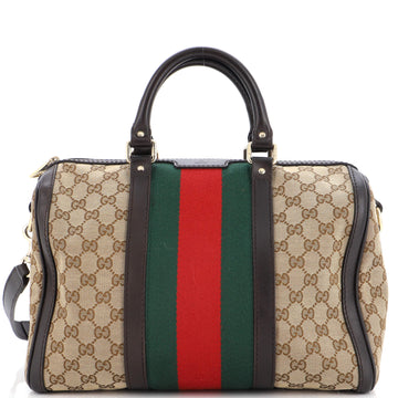 Gucci Vintage Web Boston Bag GG Canvas Medium