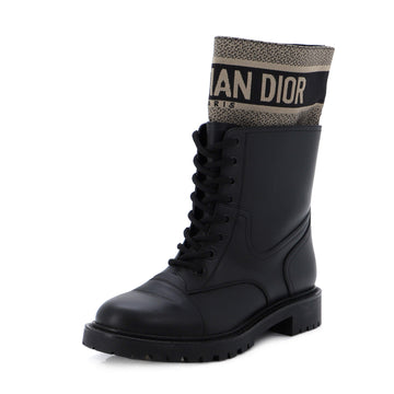 Christian Dior Women's D-Major Ankle Boot Technical Fabric with Leather and Rubber