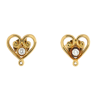 Tiffany & Co. Paloma's Venezia Goldoni Heart Stud Earrings 18K Yellow Gold and Diamonds