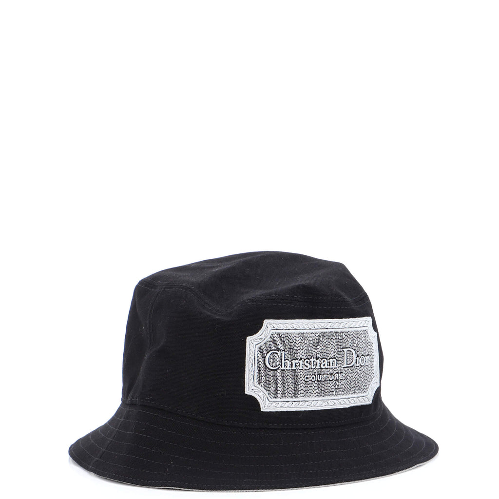 Christian Dior Christian Dior Couture Bucket Hat Embroidered Canvas Black  2336131