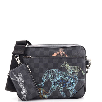 Louis Vuitton Trio Messenger Bag Limited Edition Wild Animals Damier Graphite