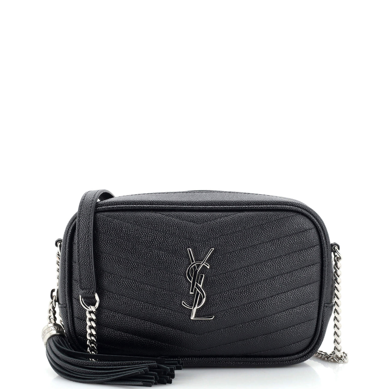 Saint Laurent Lou Camera Bag Matelasse Chevron Leather Mini Black 2336382