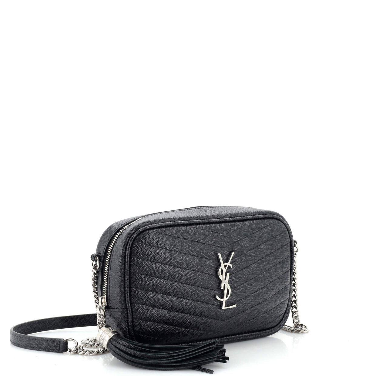 Saint Laurent Lou Camera Bag Matelasse Chevron Leather Mini Black 2336382