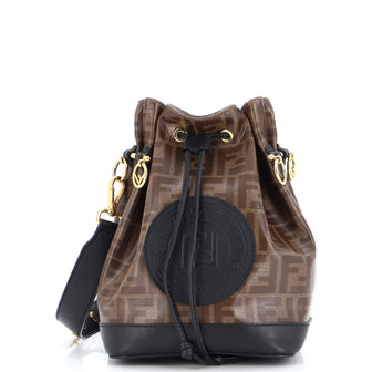 Fendi Mon Tresor Bucket Bag Zucca Coated Canvas Small