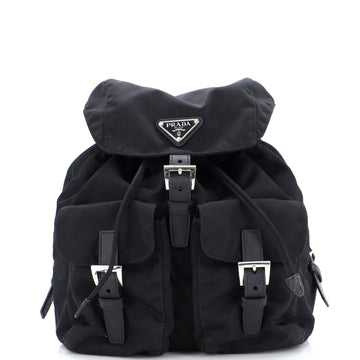 Prada Double Front Pocket Backpack Tessuto Small