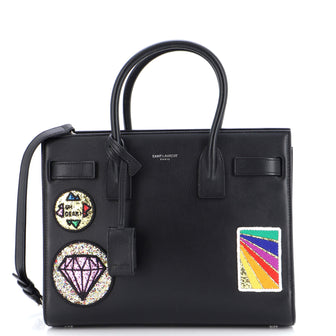 Saint Laurent Sac de Jour NM Bag Patch Embellished Leather Baby