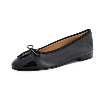 Chanel Women's CC Cap Toe Bow Ballerina Flats Leather and Patent