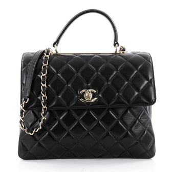 Chanel Trendy CC Top Handle Bag Quilted Lambskin Large Black 2337201