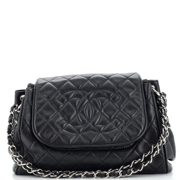 Chanel Timeless Accordion Flap Bag Quilted Caviar