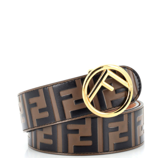 Fendi F is Fendi Belt Zucca Embossed Leather Wide 80 233758
