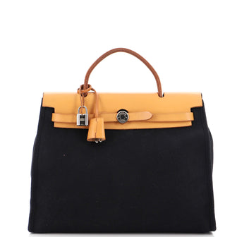 Hermes Herbag Toile and Leather PM