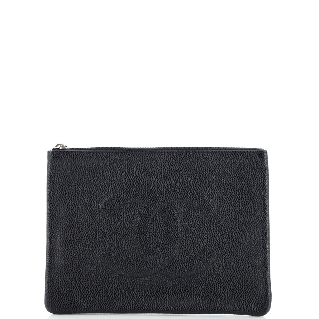 AUTHENTIC CHANEL Vintage Timeless CC Logo Coin Cosmetic pouch Caviar 💖💖