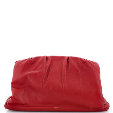 Celine Pleated French Lock Clutch Leather