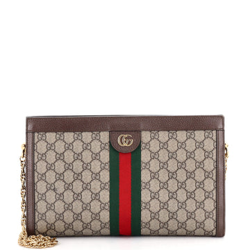 Gucci Ophidia Chain Shoulder Bag GG Coated Canvas Medium