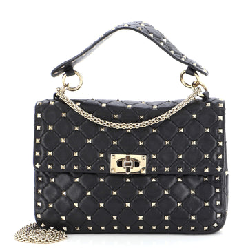 Valentino Garavani Rockstud Spike Flap Bag Quilted Leather Medium