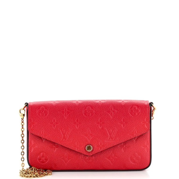 Louis Vuitton Felicie Pochette Monogram Empreinte Leather Red