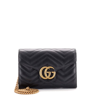 Gucci GG Marmont Chain Wallet Matelasse Leather Mini
