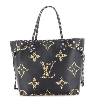 Louis Vuitton Neverfull Tote MM Black Leather