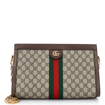 Gucci Ophidia Chain Shoulder Bag GG Coated Canvas Medium