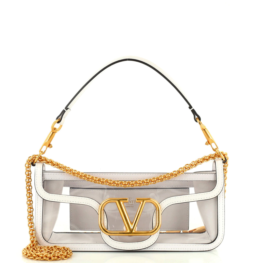 Valentino Garavani VLogo Loco Flap Shoulder Bag PVC with Leather