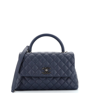 Chanel Coco Top Handle Bag Quilted Caviar Small