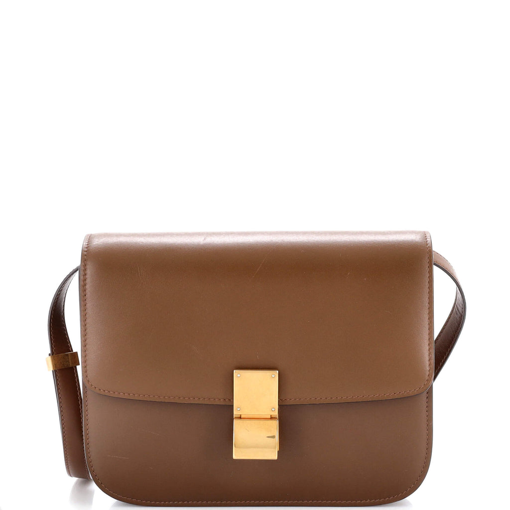 Celine Classic Box Medium Calfskin Leather Crossbody Bag
