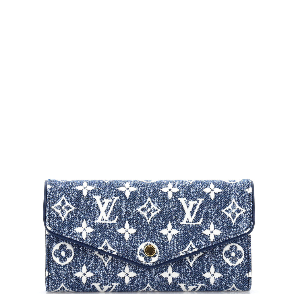 Louis Vuitton Sarah Wallet NM Monogram Jacquard Denim Blue 2339051