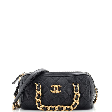 Chanel Fashion Therapy Bowling Bag Quilted Shiny Lambskin Small